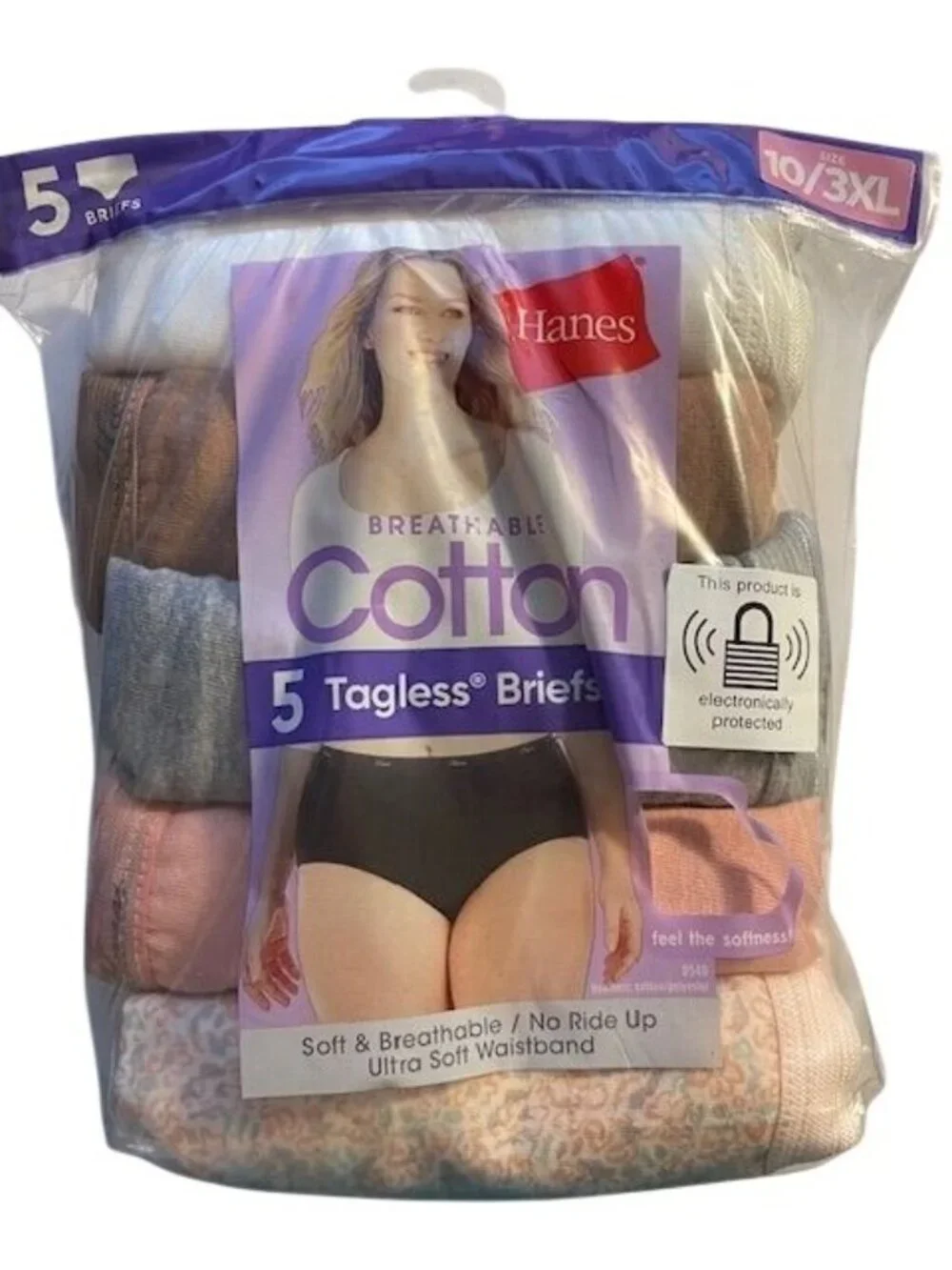 Hanes Women's Tagless Set of 5 Cotton Briefs 10/3XL